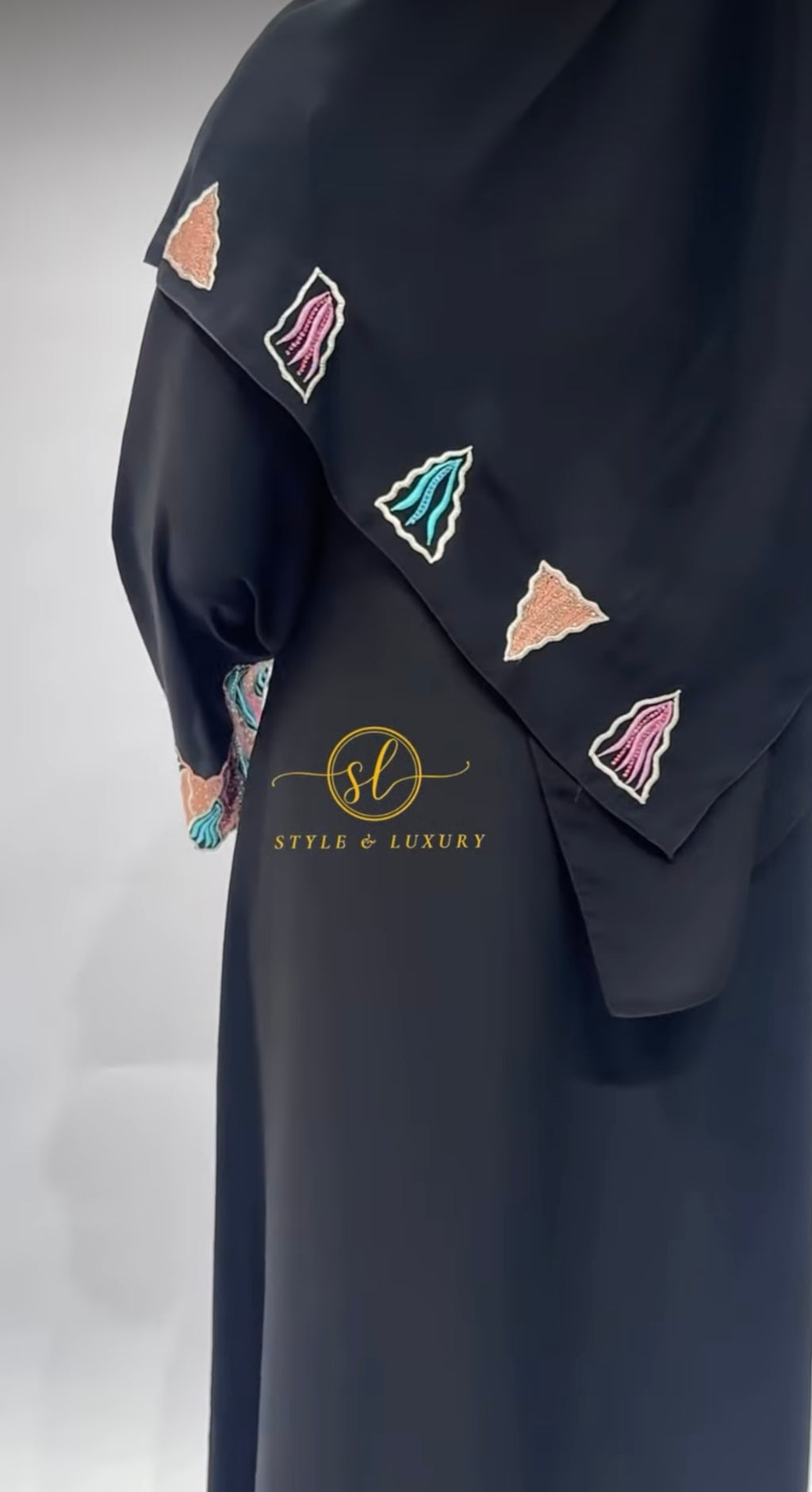 Wave Sleeve Design Abaya