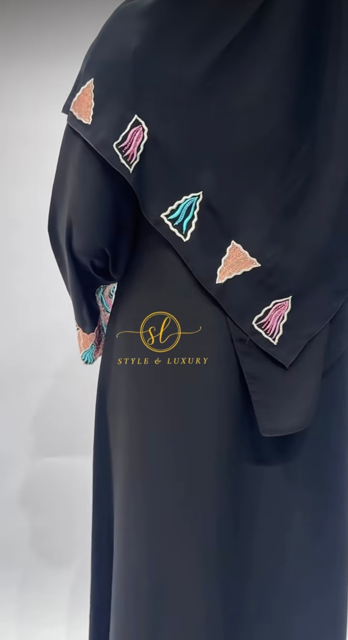 Wave Sleeve Design Abaya