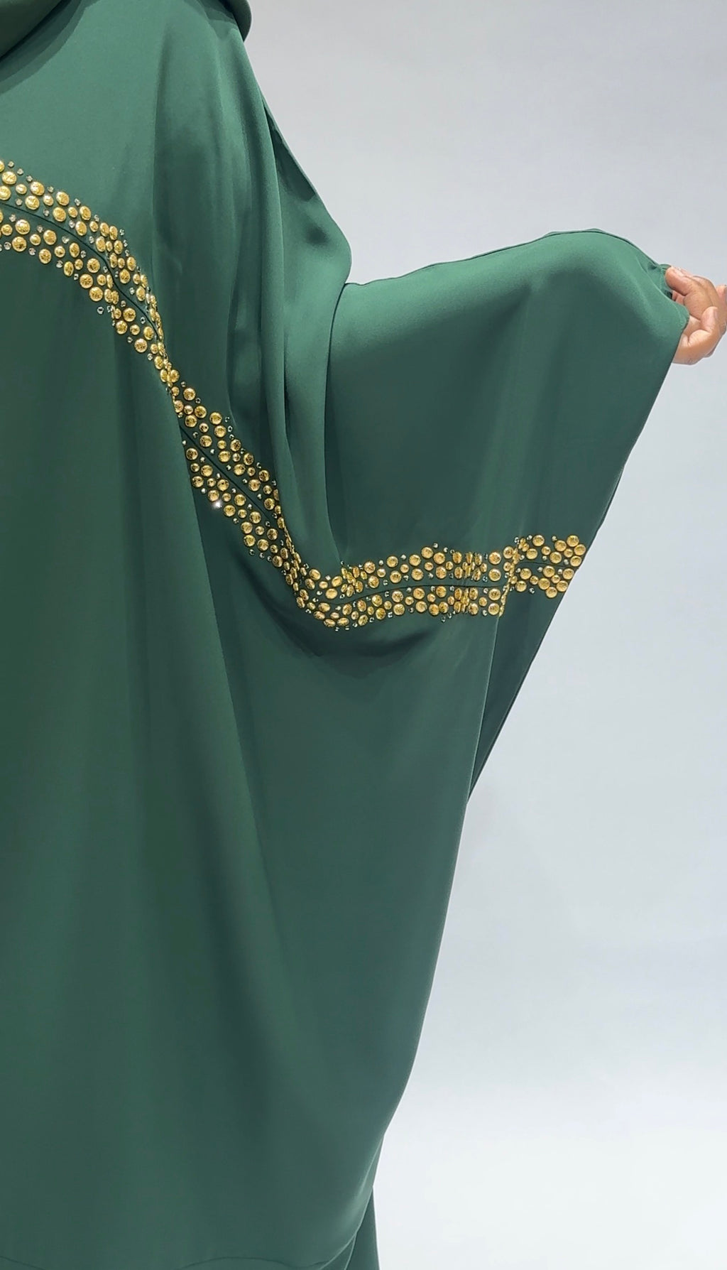 Green Gold Studded Abaya