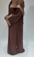 Cocoa Gold Embroidery Abaya