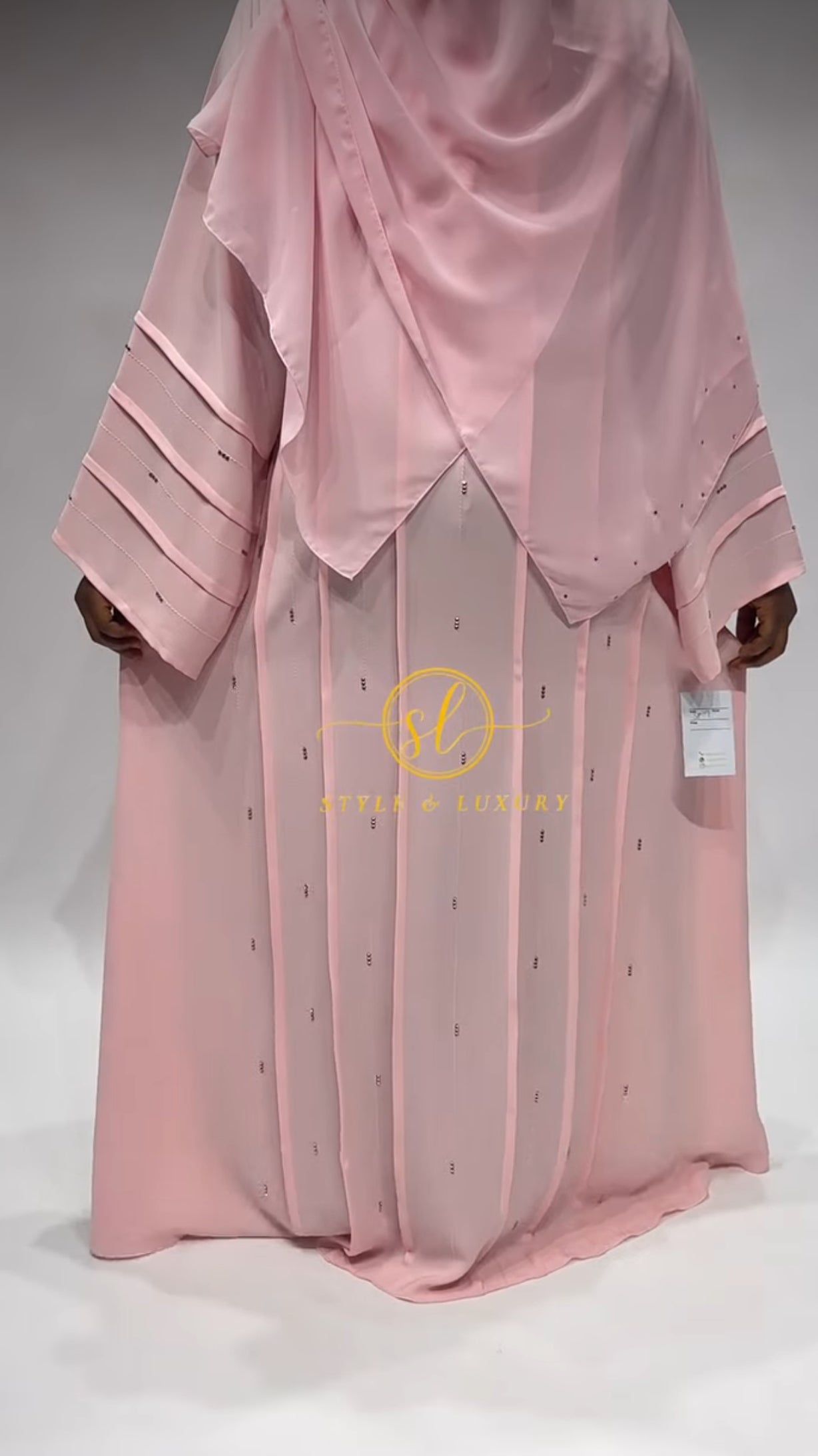 Blush crystal Abaya