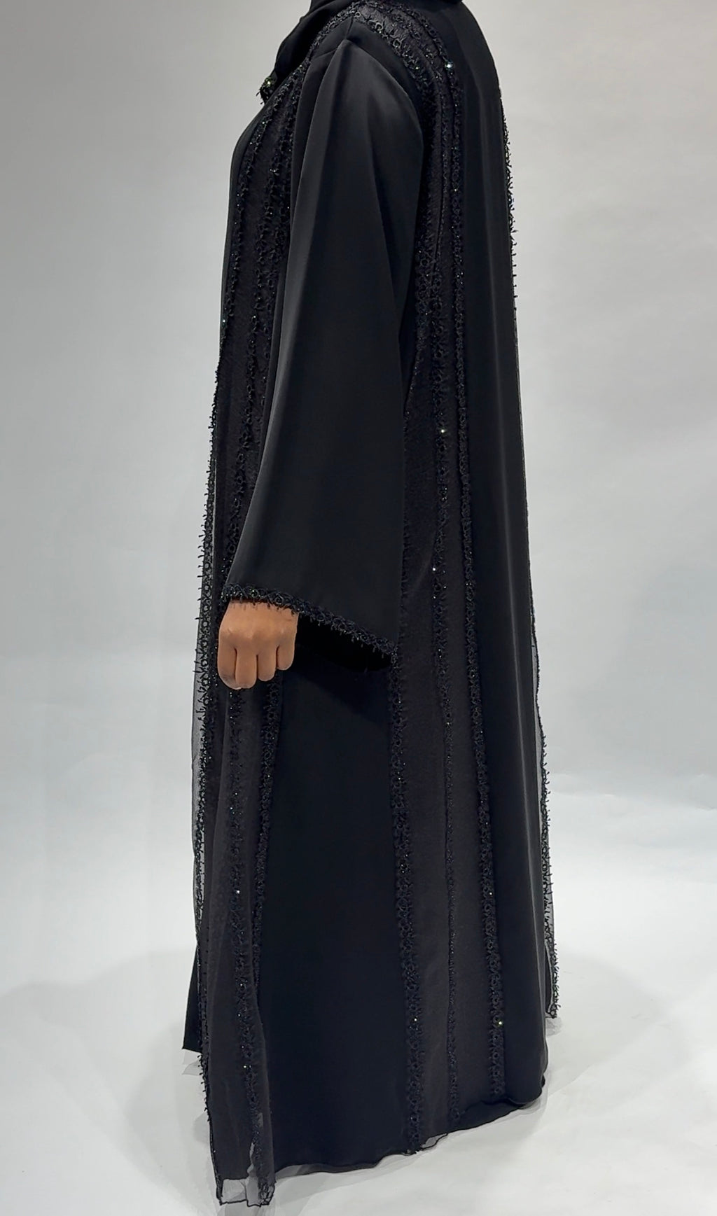 Black transparent Abaya no inner