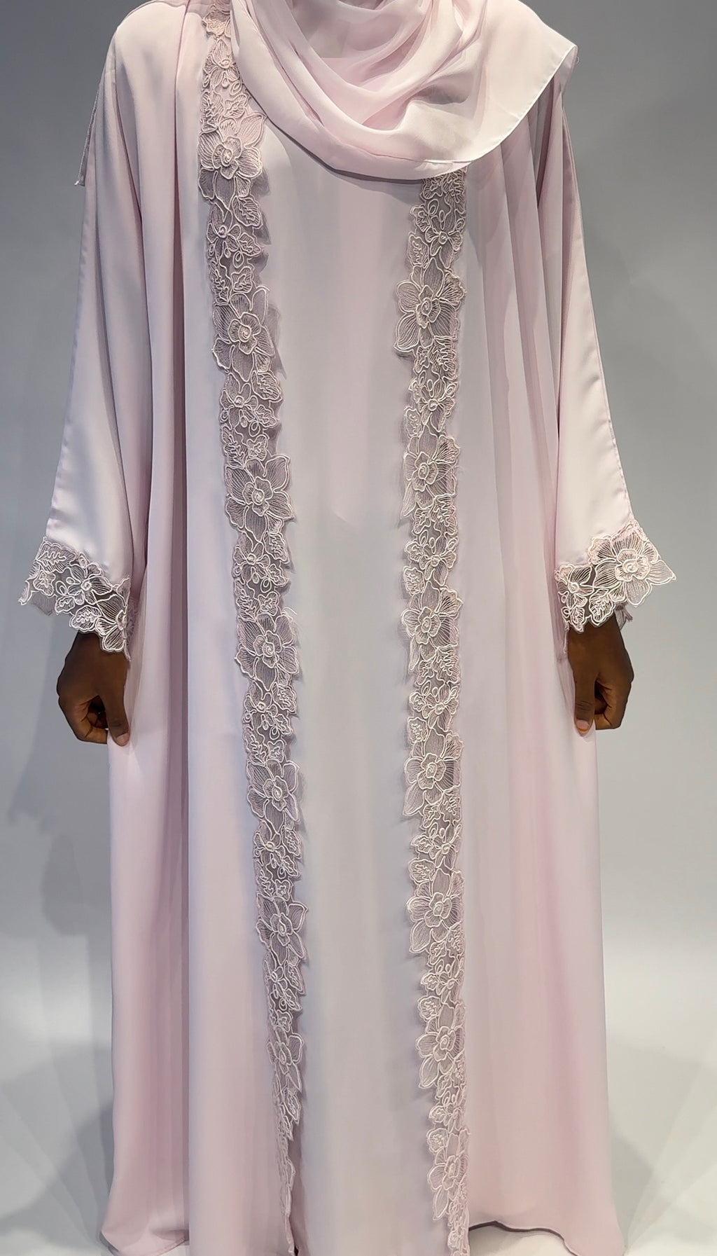 Blush Blossom Lace Abaya