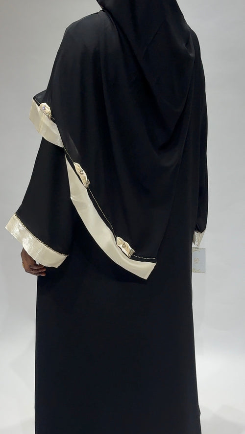 Black Pearl Blossom Abaya