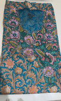 Embriodered teal Mukhawar-unstitched