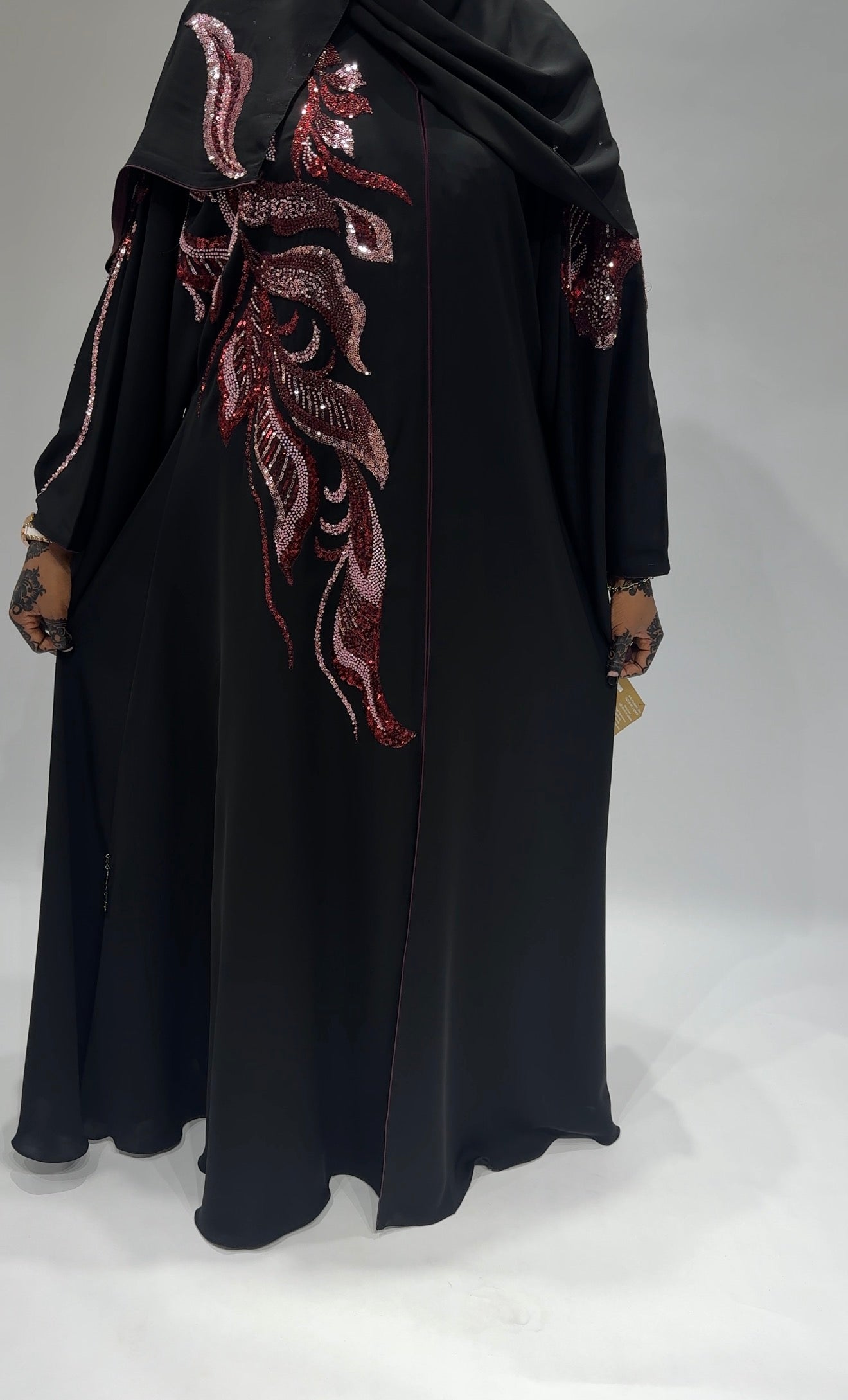 Midnight rose pink Abaya