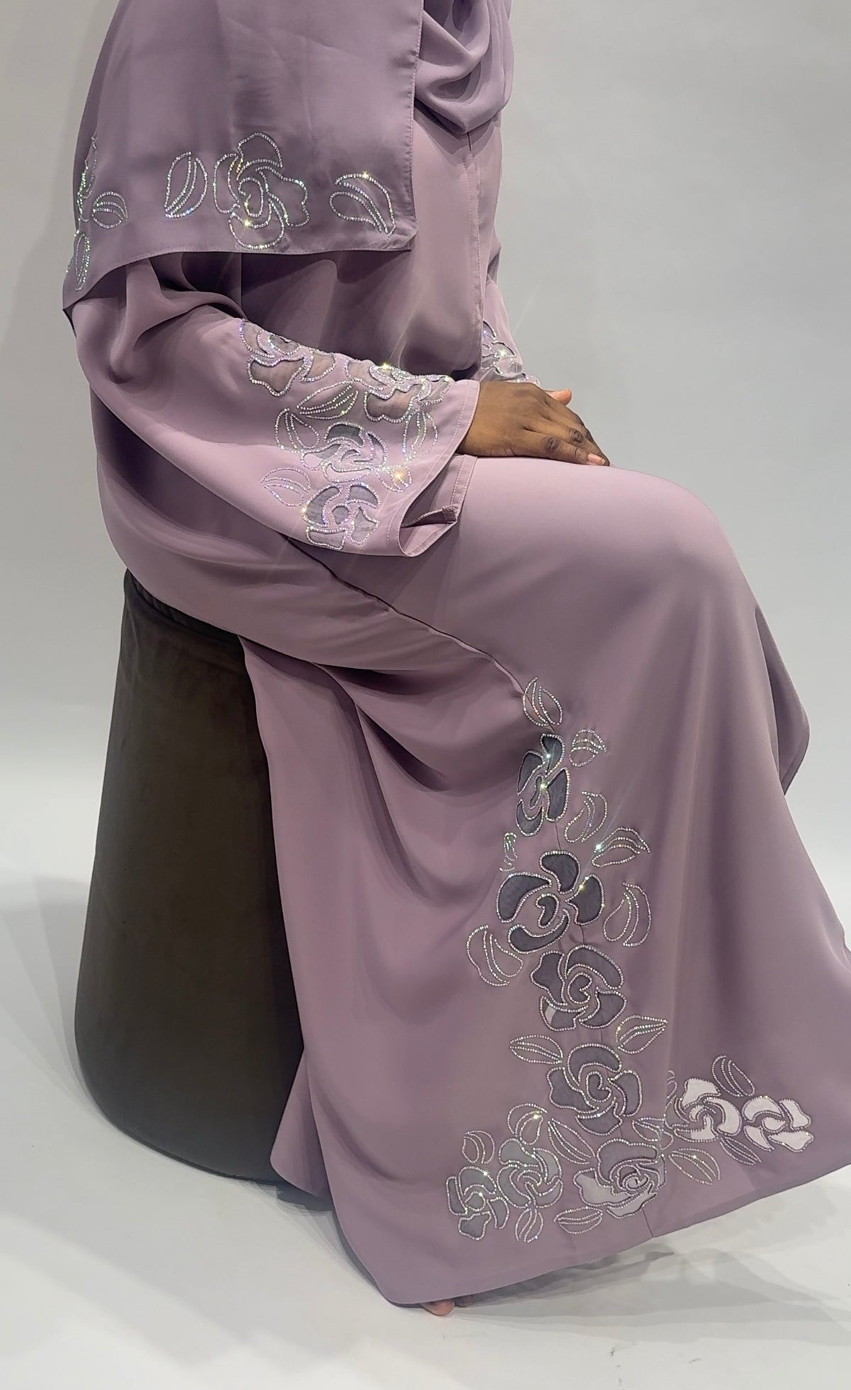 Mauve Blossom Elegance Abaya