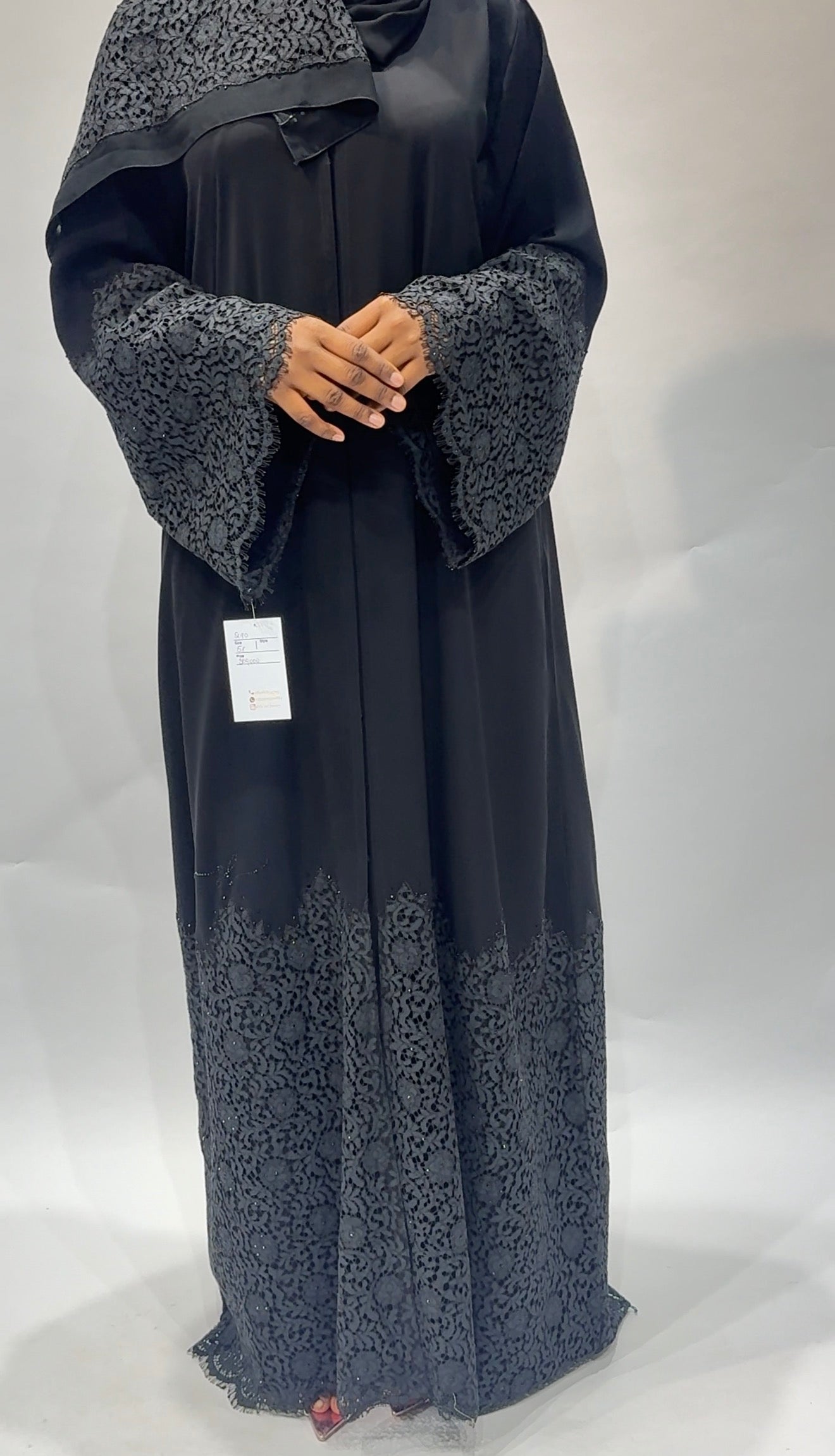 Midnight Noir Lace Exclusive-Abaya