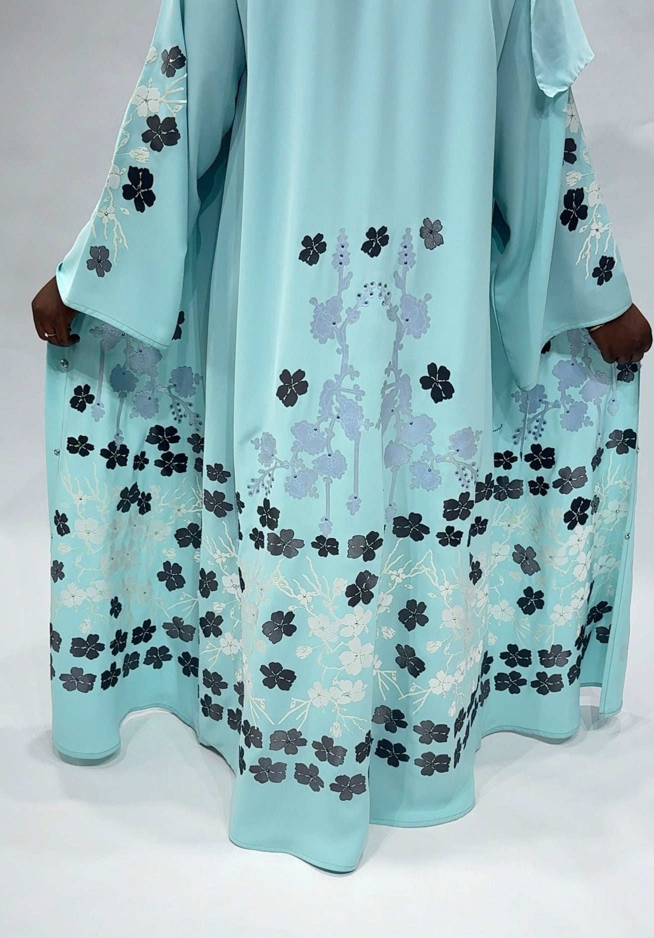 Aqua Blossom Floral Exclusive-Abaya