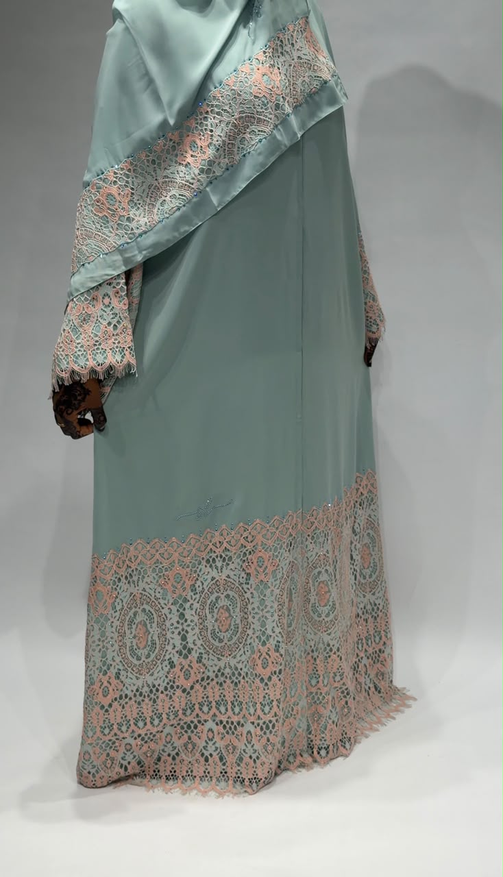 Sage Blush Lace Exclusive-Abaya