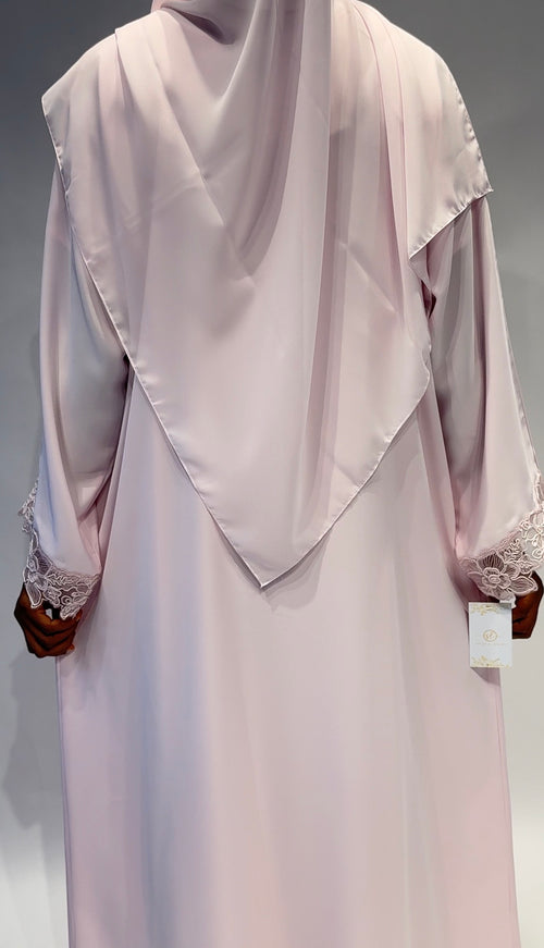 Blush Blossom Lace Abaya