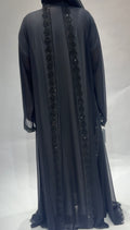 Black transparent chiffon Abaya no inner
