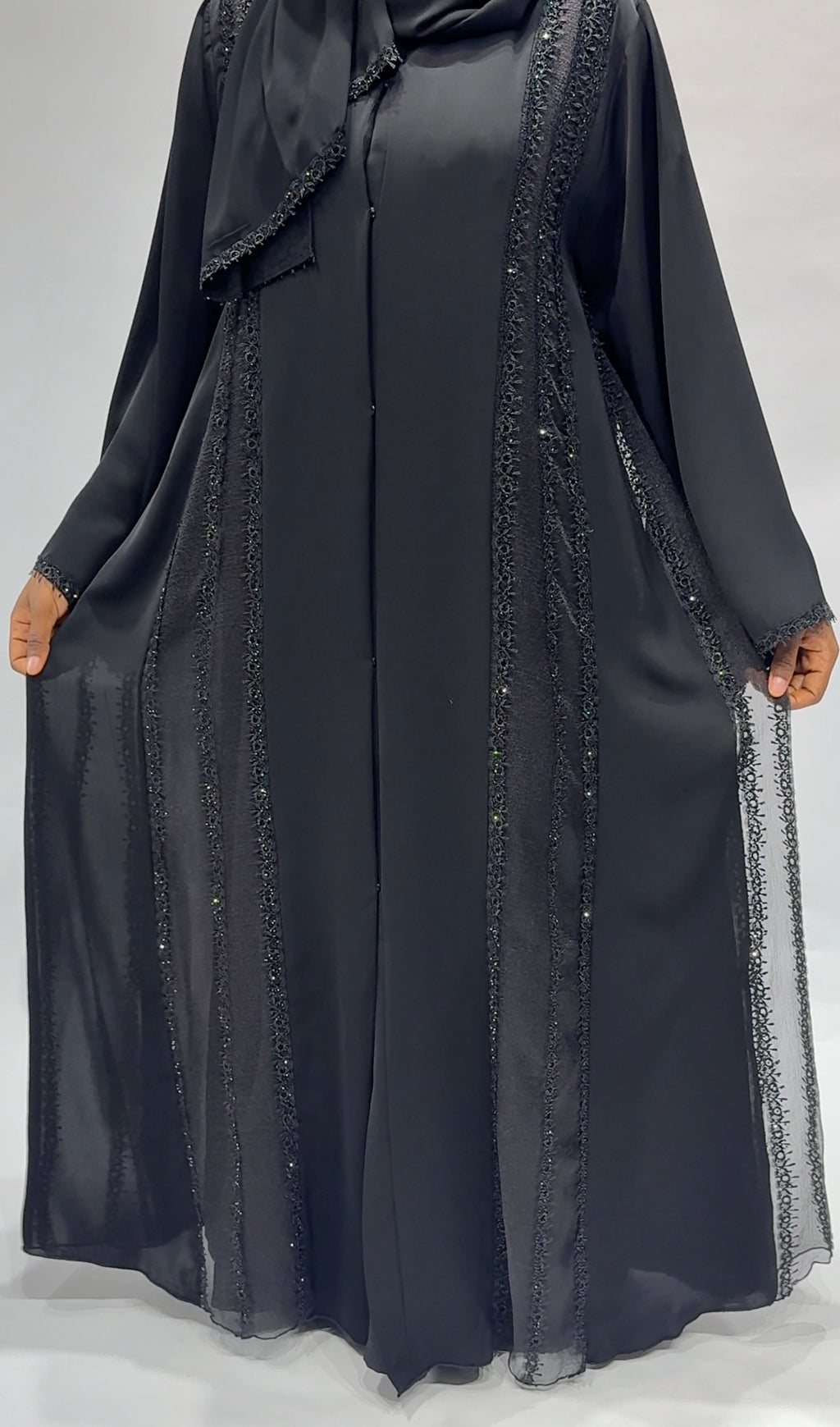 Black transparent Abaya no inner