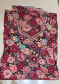 Burgundy Rose Embellished Mukhawar – Unstitched