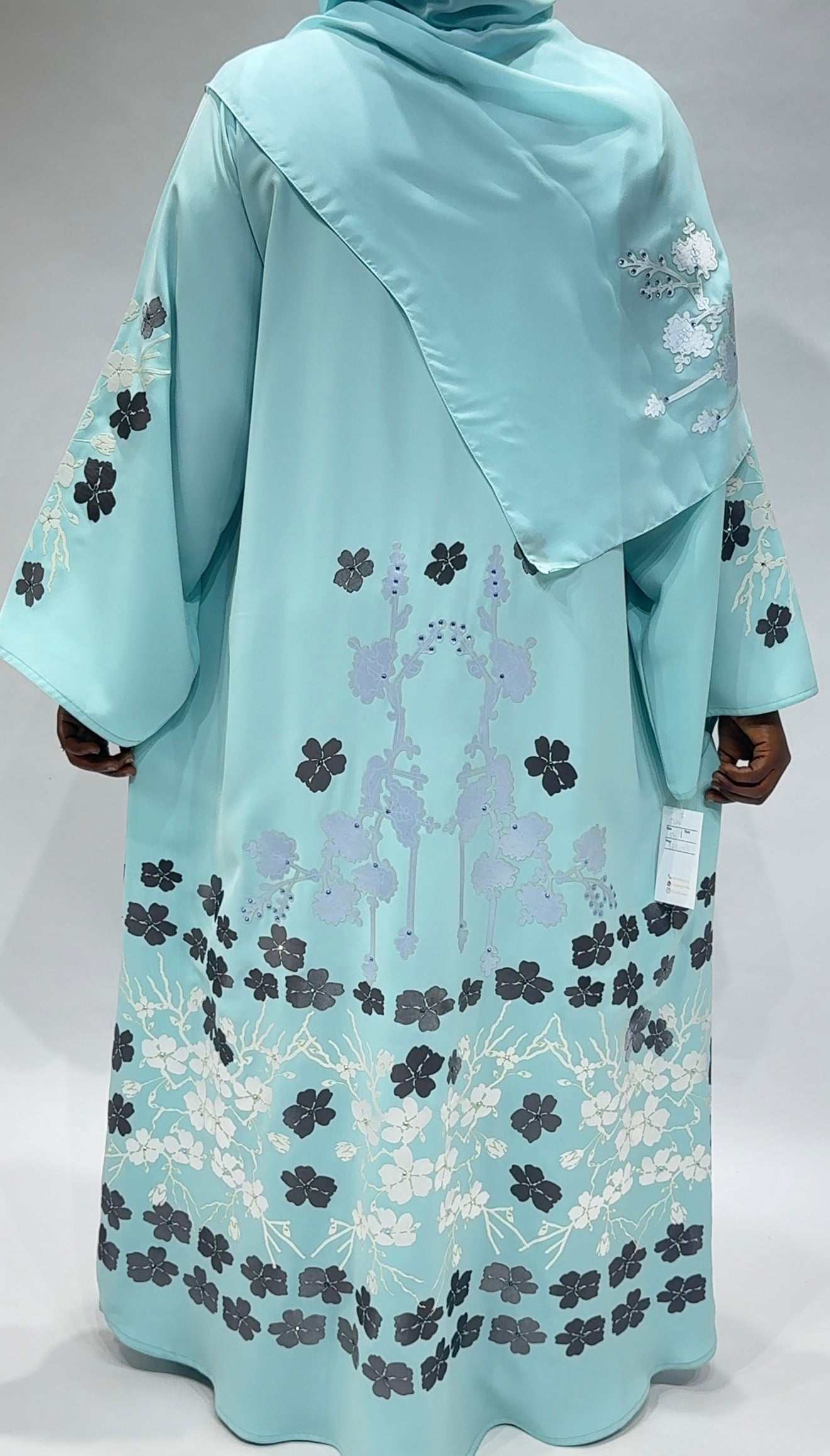 Aqua Blossom Floral Exclusive-Abaya