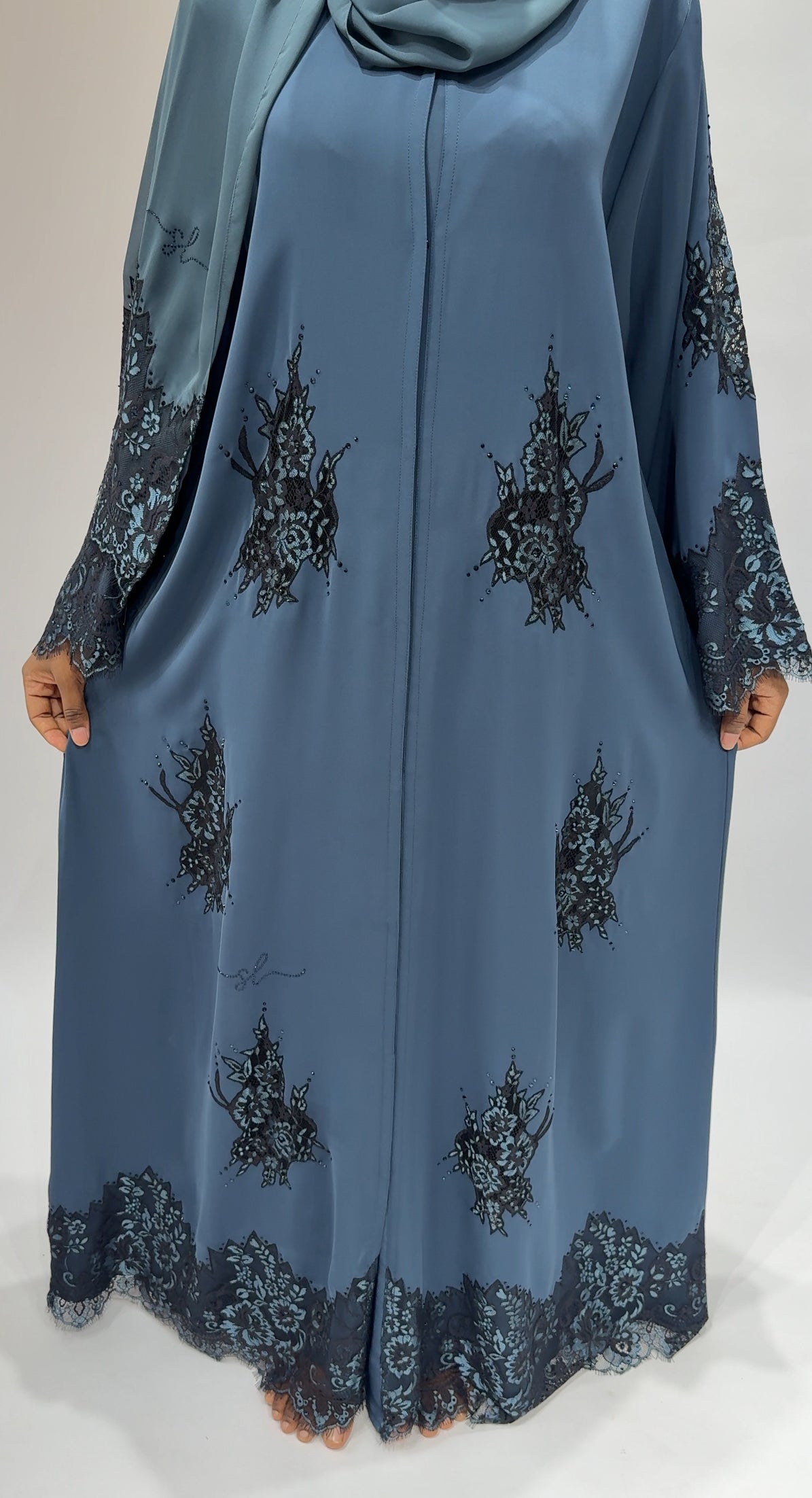 The Midnight Floral Lace Exclusive-Abaya