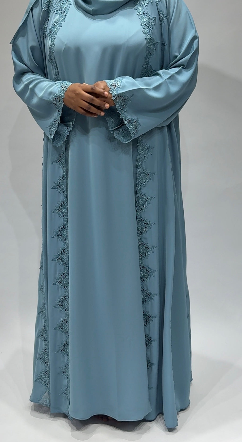Serene Blue Lace Abaya