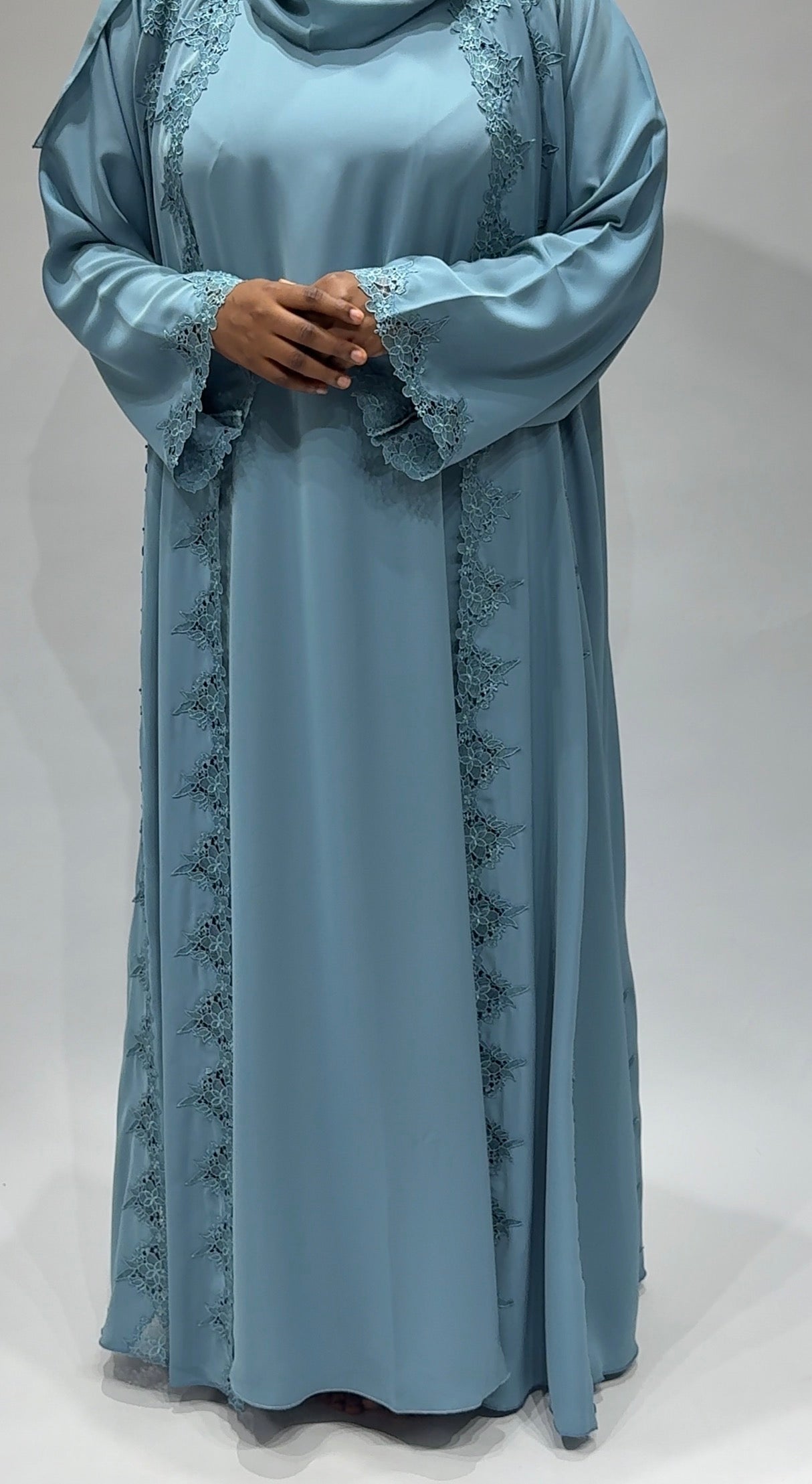 Serene Blue Lace Abaya