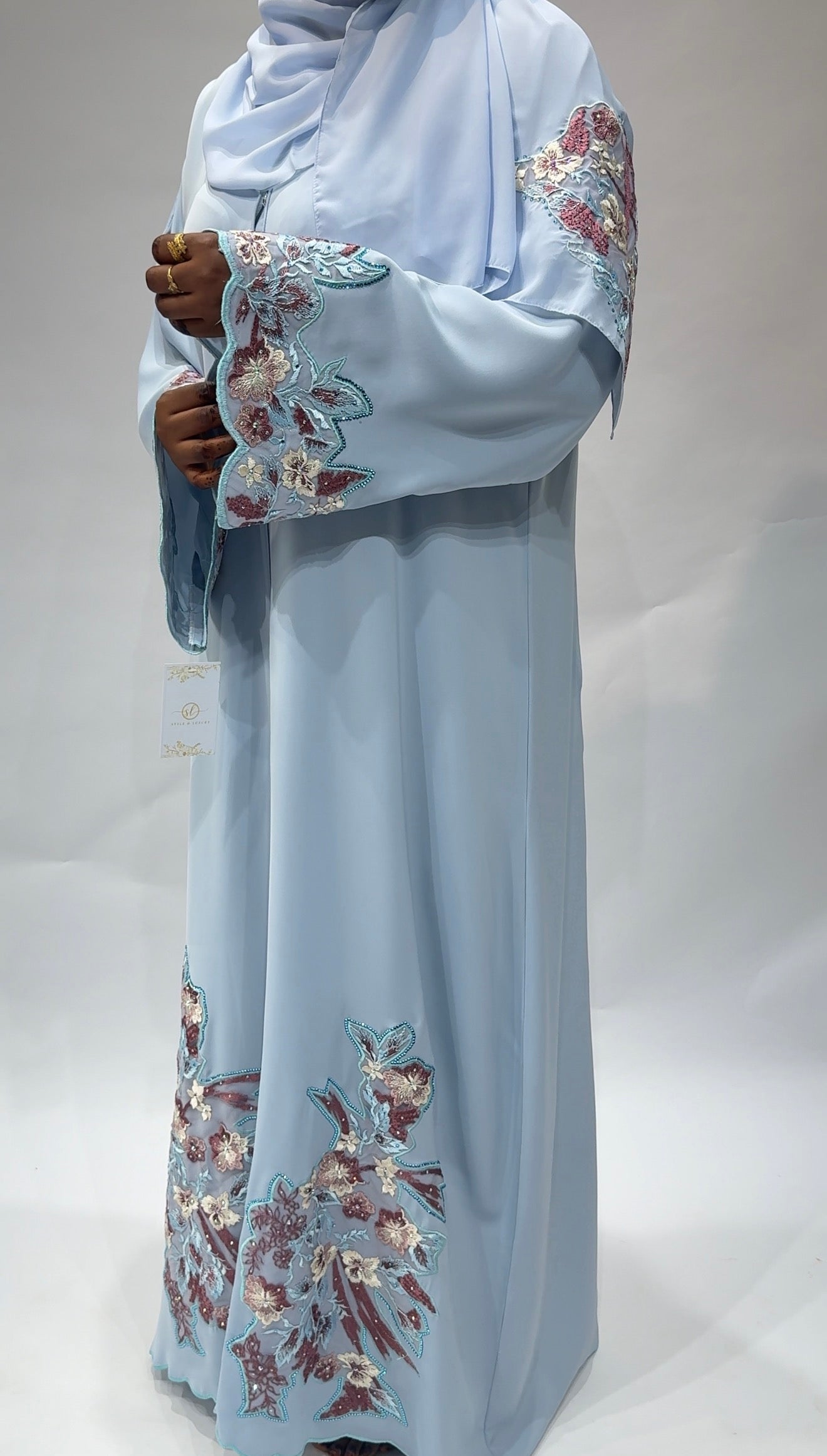 Sky Blossom Couture Abaya