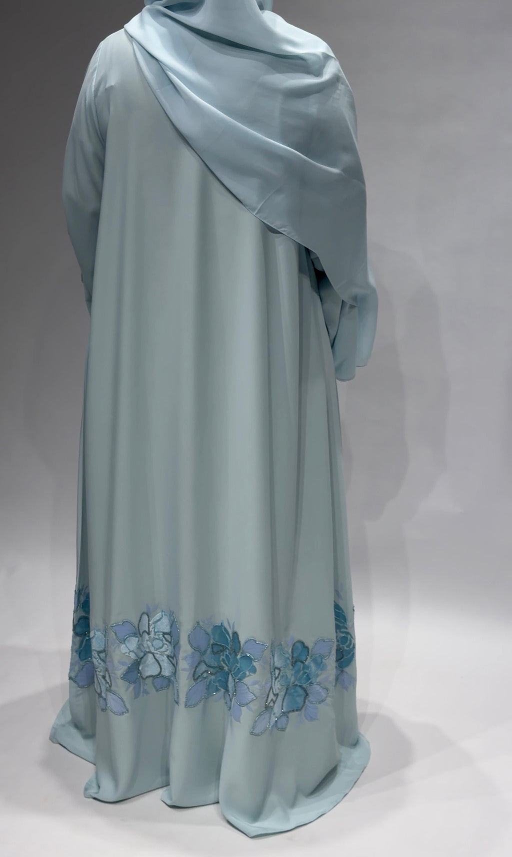 Serene Blue Blossom Exclusive-Abaya