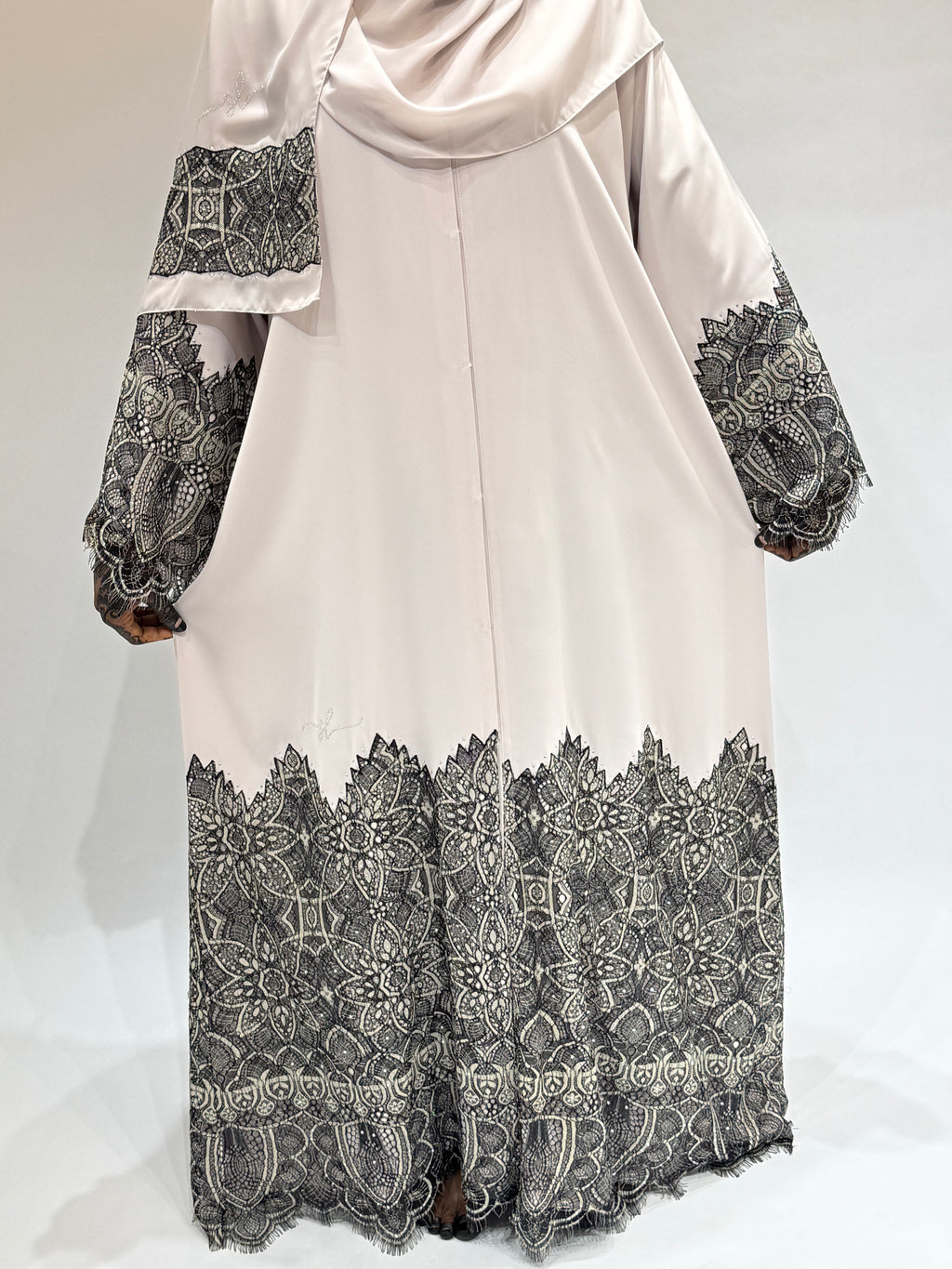 Ivory Elegance Lace Exclusive-Abaya