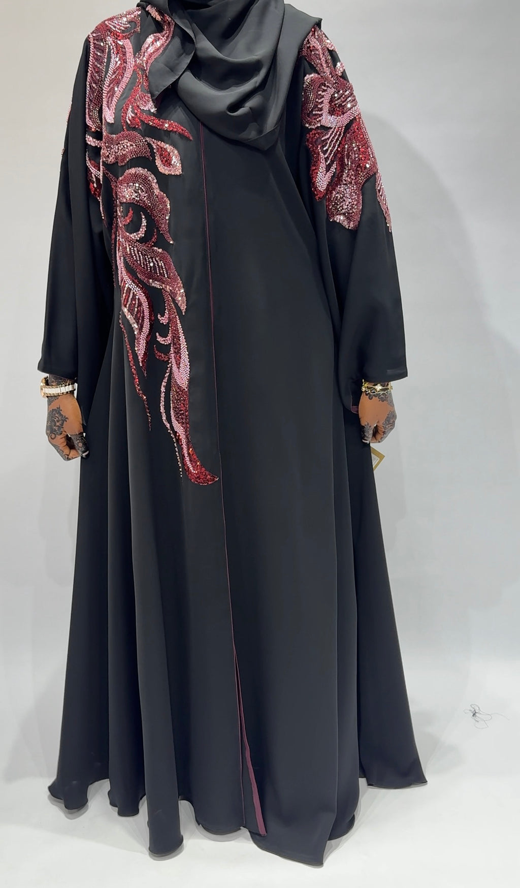 Midnight rose pink Abaya