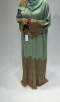 Sage lace Exclusive Abaya
