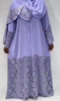 Lavender Stoned Lace Exclusive-Abaya