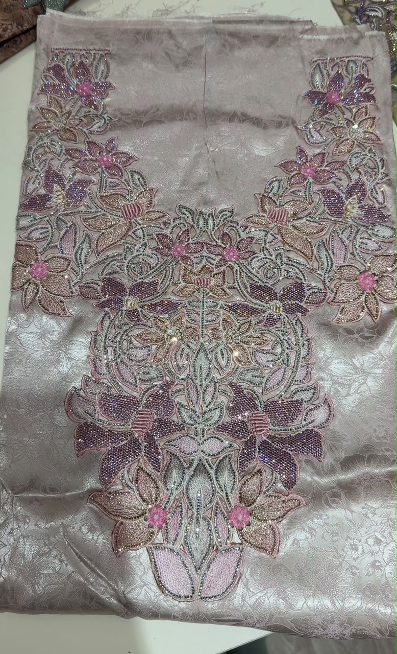 Dusty Rose Embellished Mukhawar – Unstitched