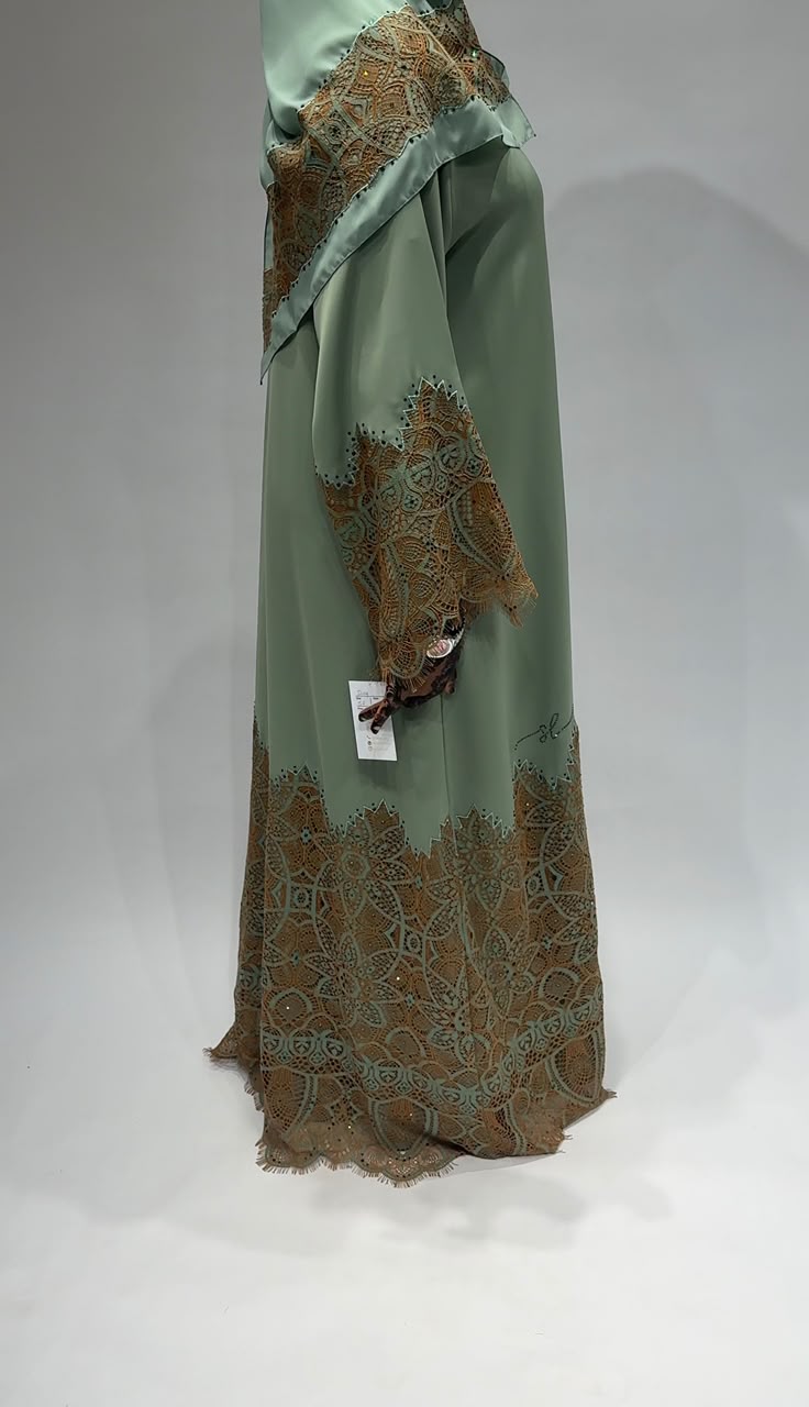 Sage lace Exclusive Abaya