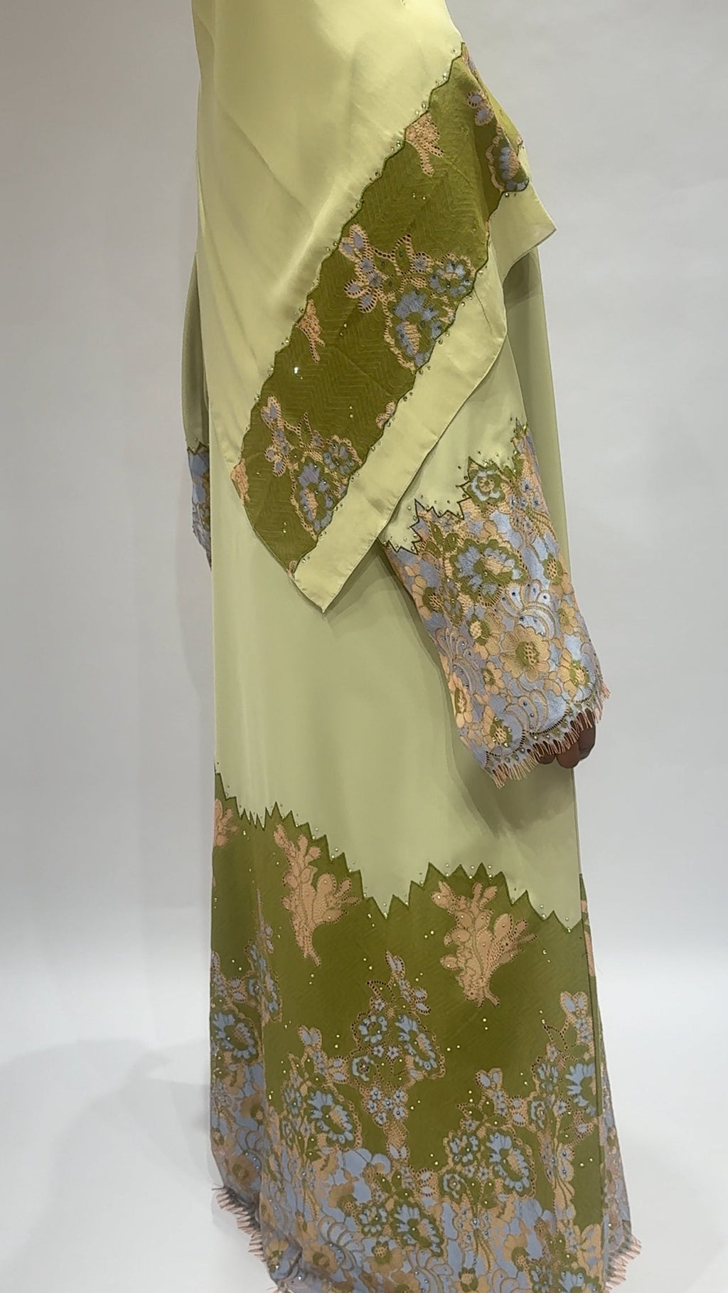 Sage Bloom Lace Exclusive-Abaya