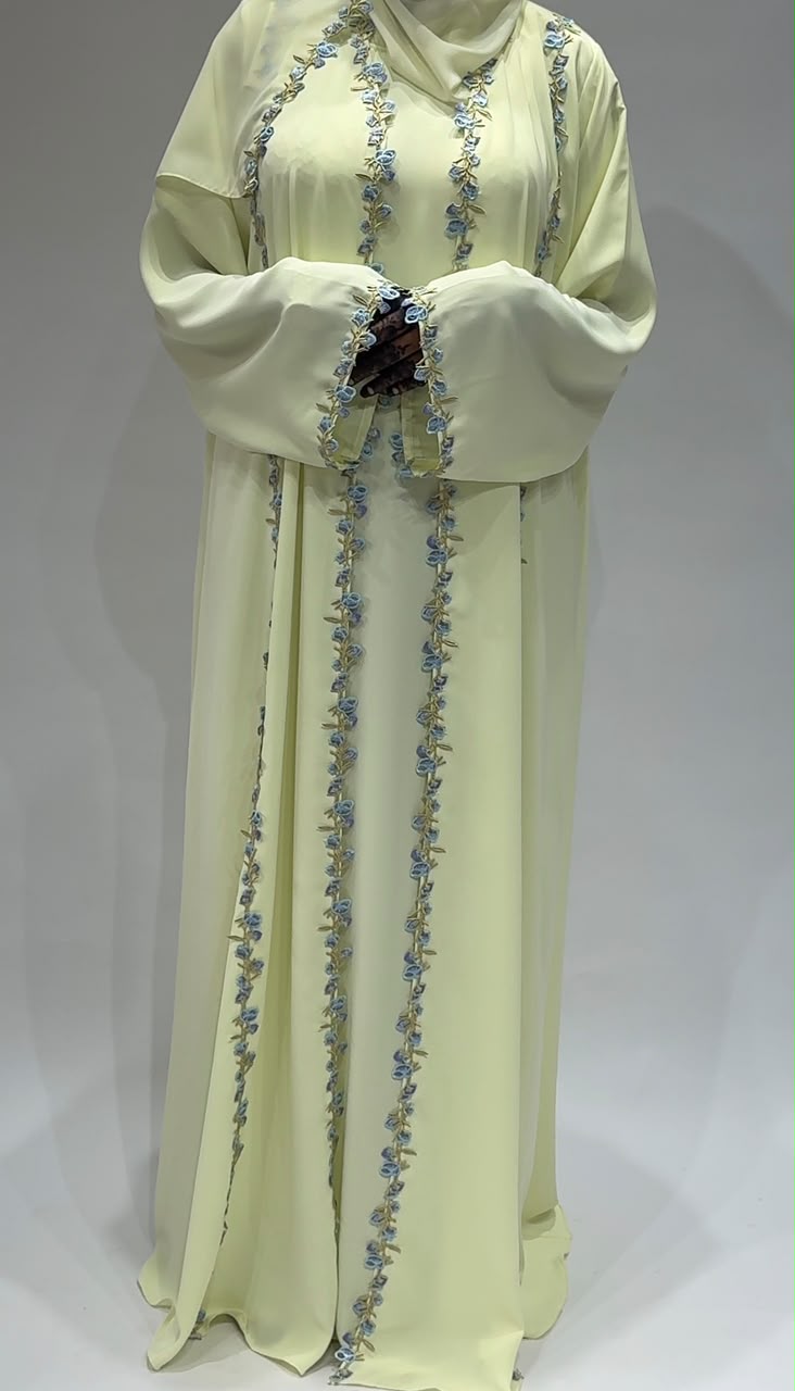 Lemon Bluebell Abaya