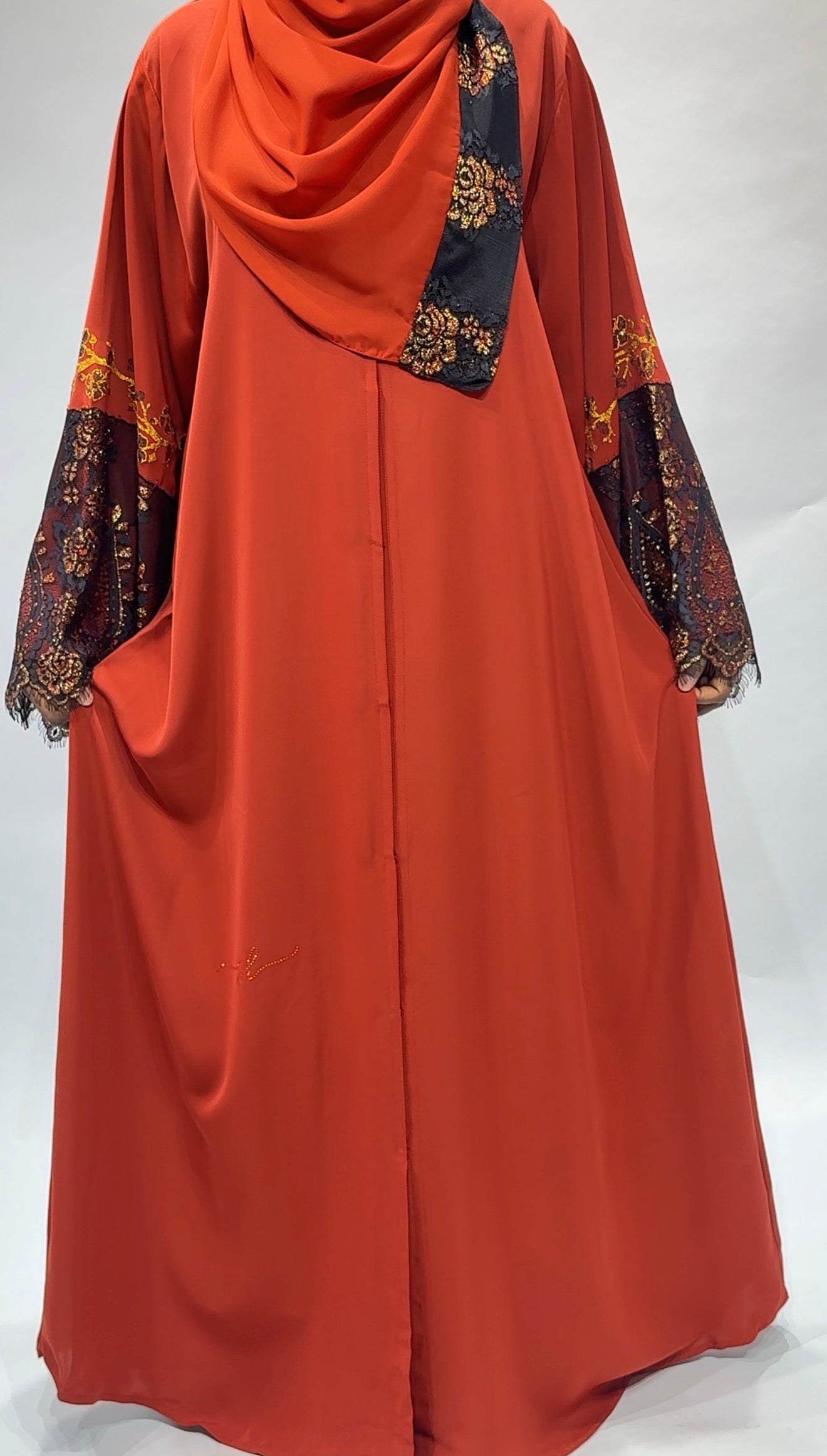 Ember Noir Lace Korean nidha Abaya